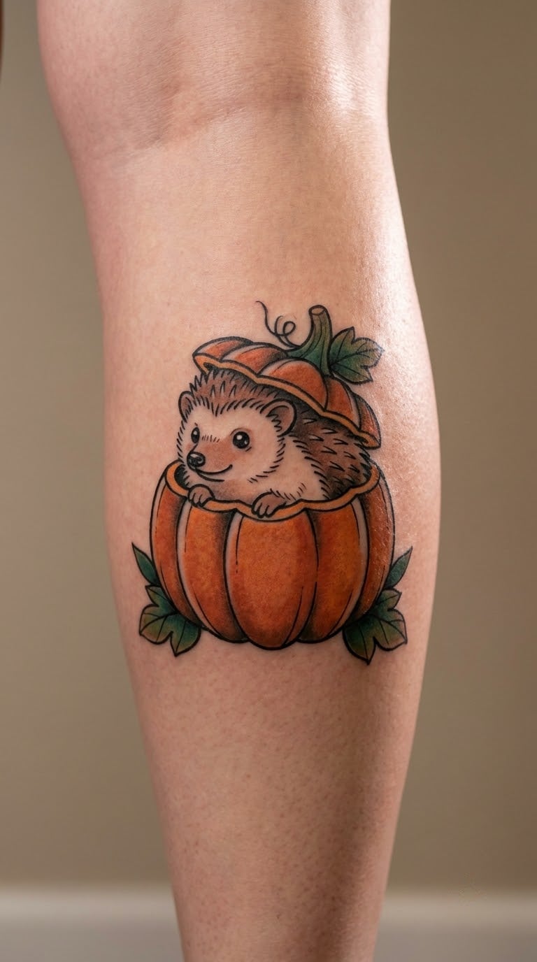 Hedgehog in a Pumpkin