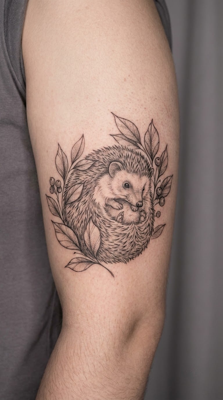 Floral Hedgehog Sleeve Element