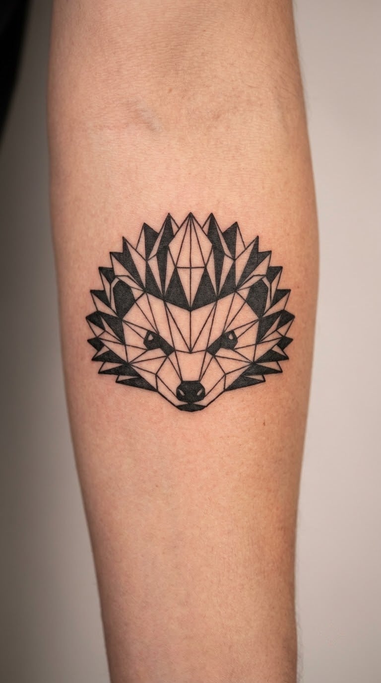 Geometric Hedgehog Portrait