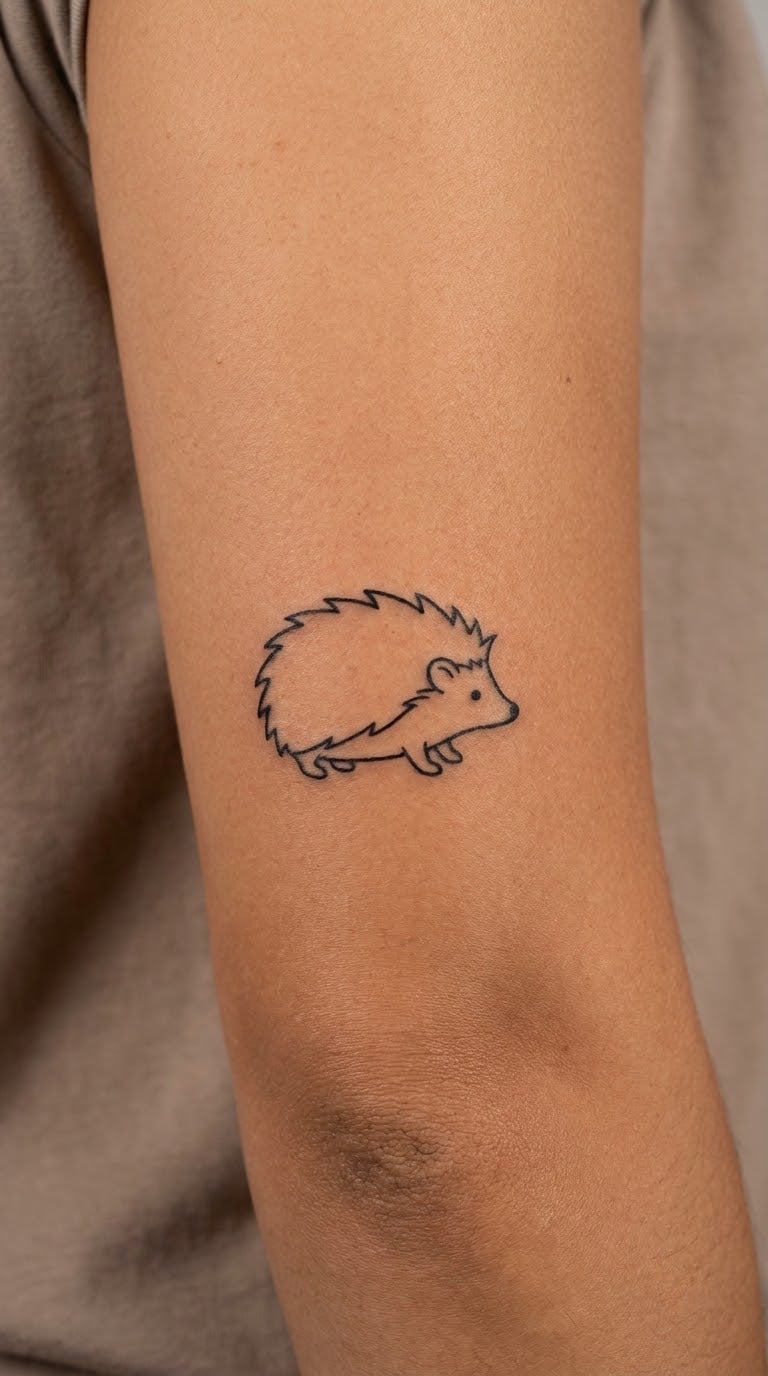 Minimal Line-Art Hedgehog