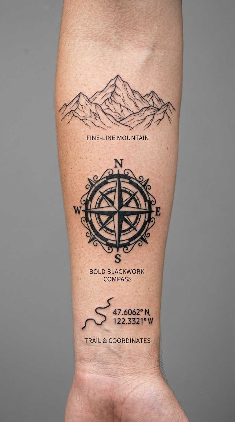 Hiking Tattoo Ideas by Style and Placement
