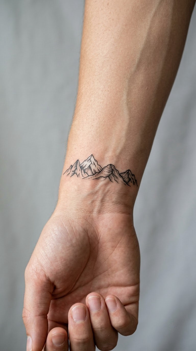 Four-Peak Family Hiking Symbol
