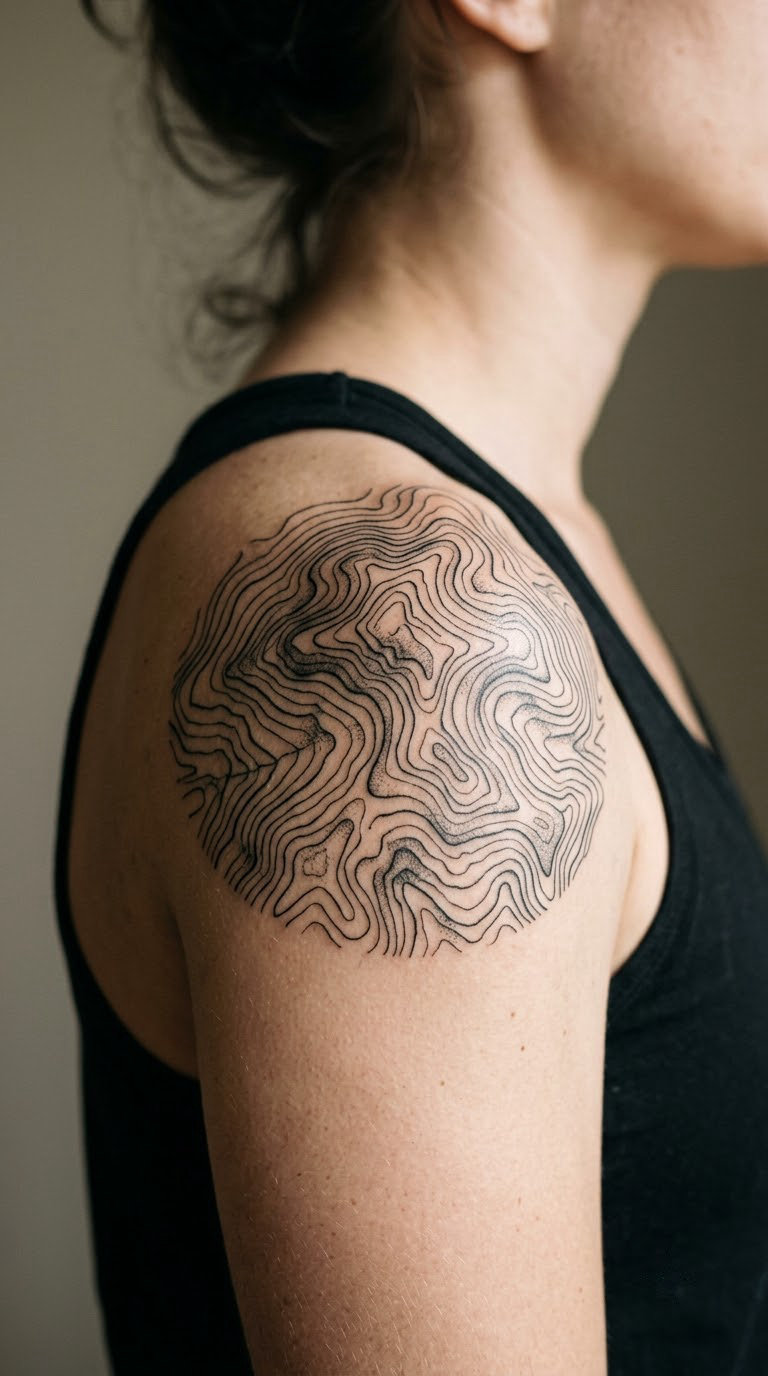 Topographic Map on the Shoulder
