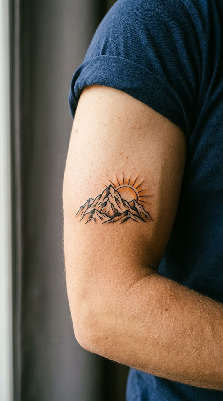 Mountain Peak with a Sunrise
