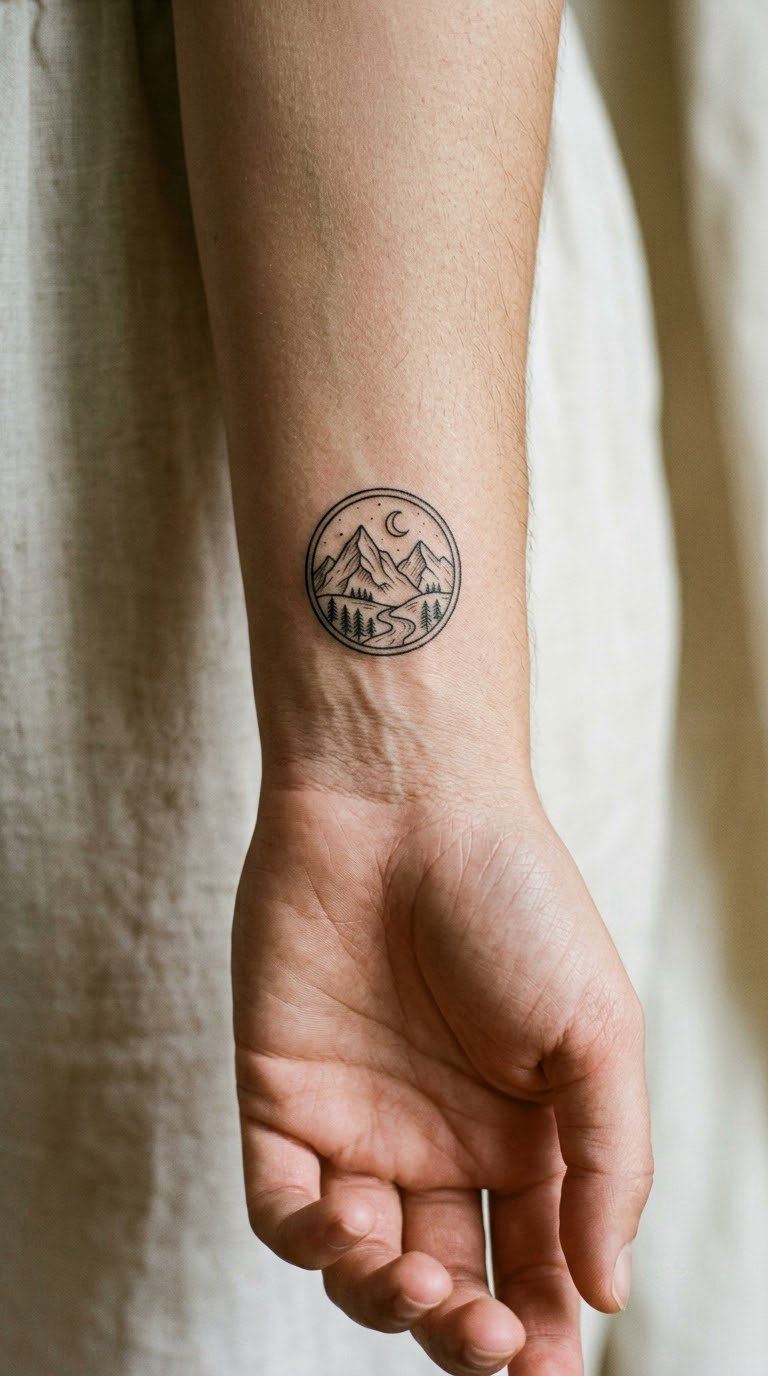 Small Mountain Inside a Circle