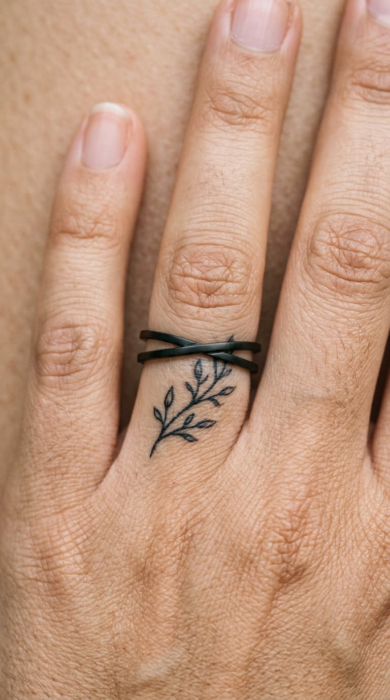 Fine-Line Wedding Rings on the Ring Finger