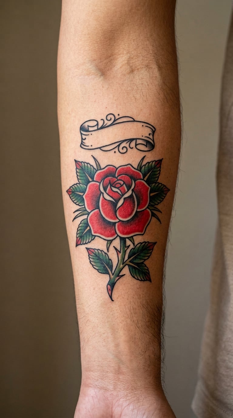 Traditional Rose with Travel Tag