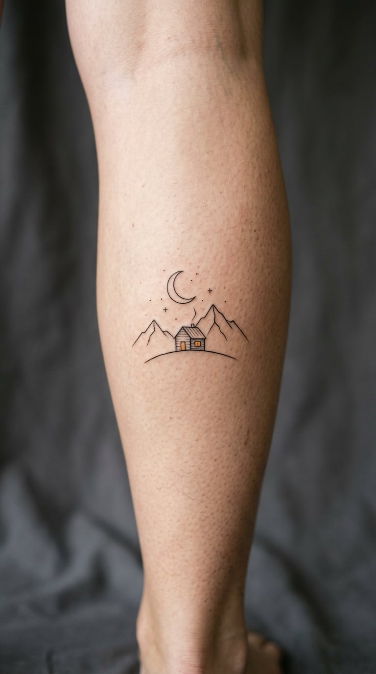 Fine-Line Moonlit Honeymoon Cabin