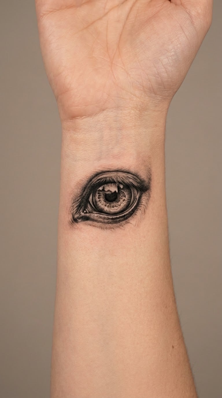 Micro-Realism Horse Eye on the Wrist