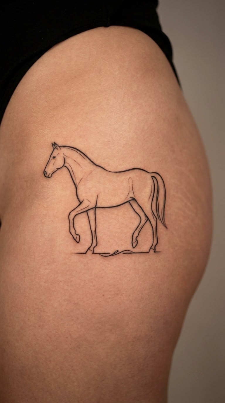 Side-Profile Horse on the Hip