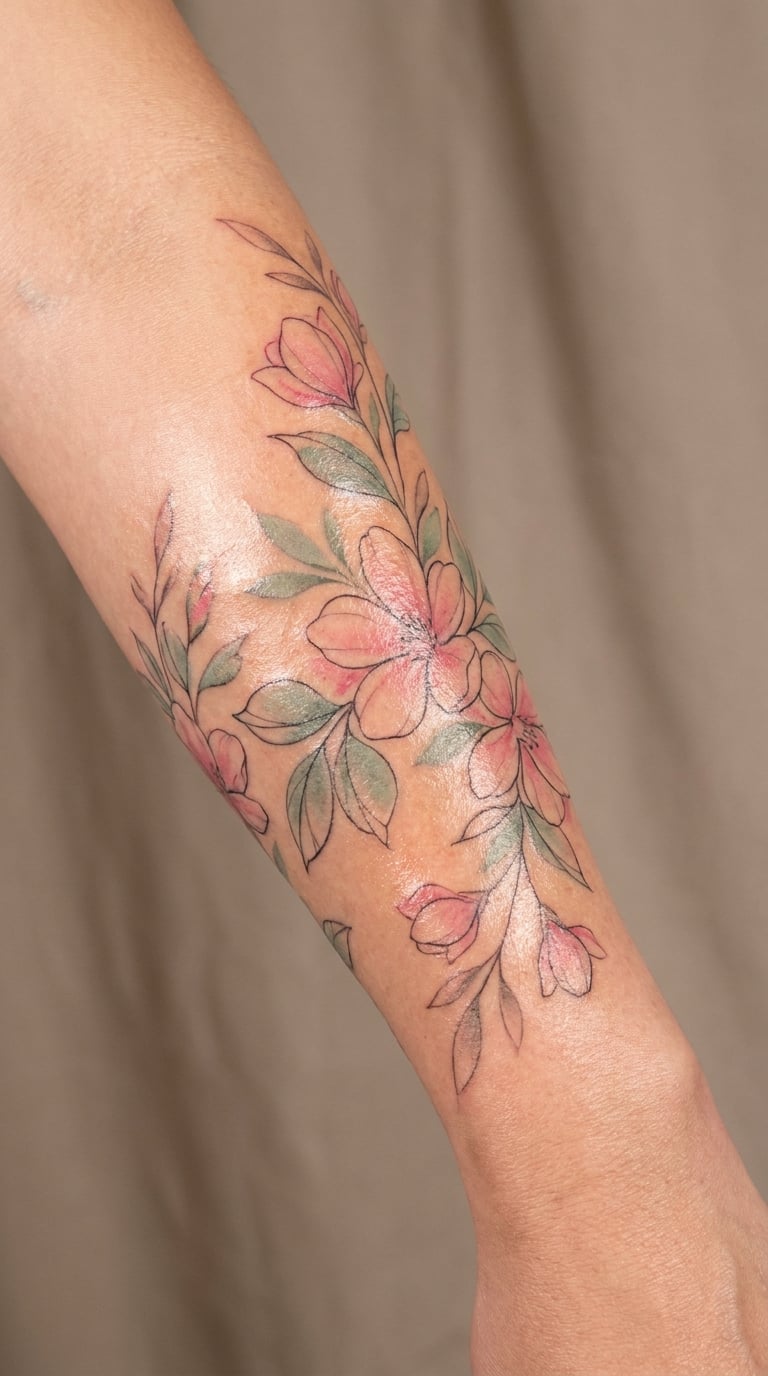 Watercolor Tattoo Healing Timeline by Week