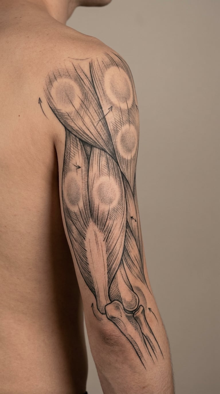 Half Sleeve Tattoo Pain by Placement