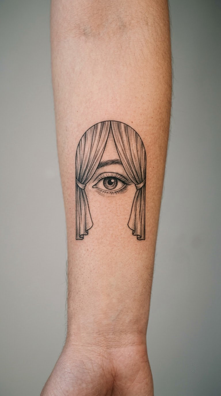 Eye Under a Peek-a-Boo Curtain