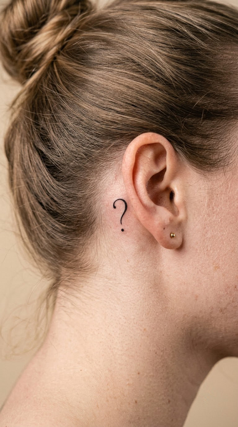 Tiny Question Mark Behind the Ear