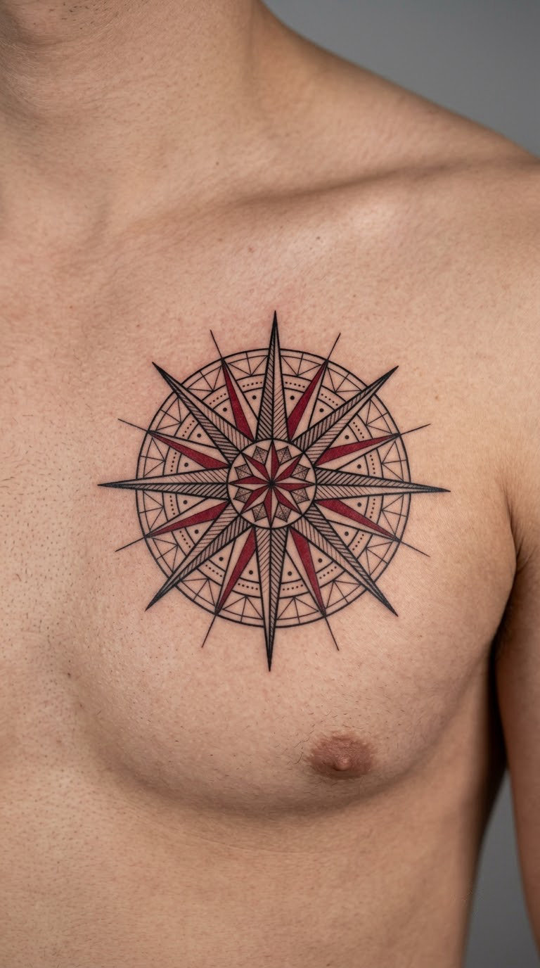 Compass Rose with Cardinal Points