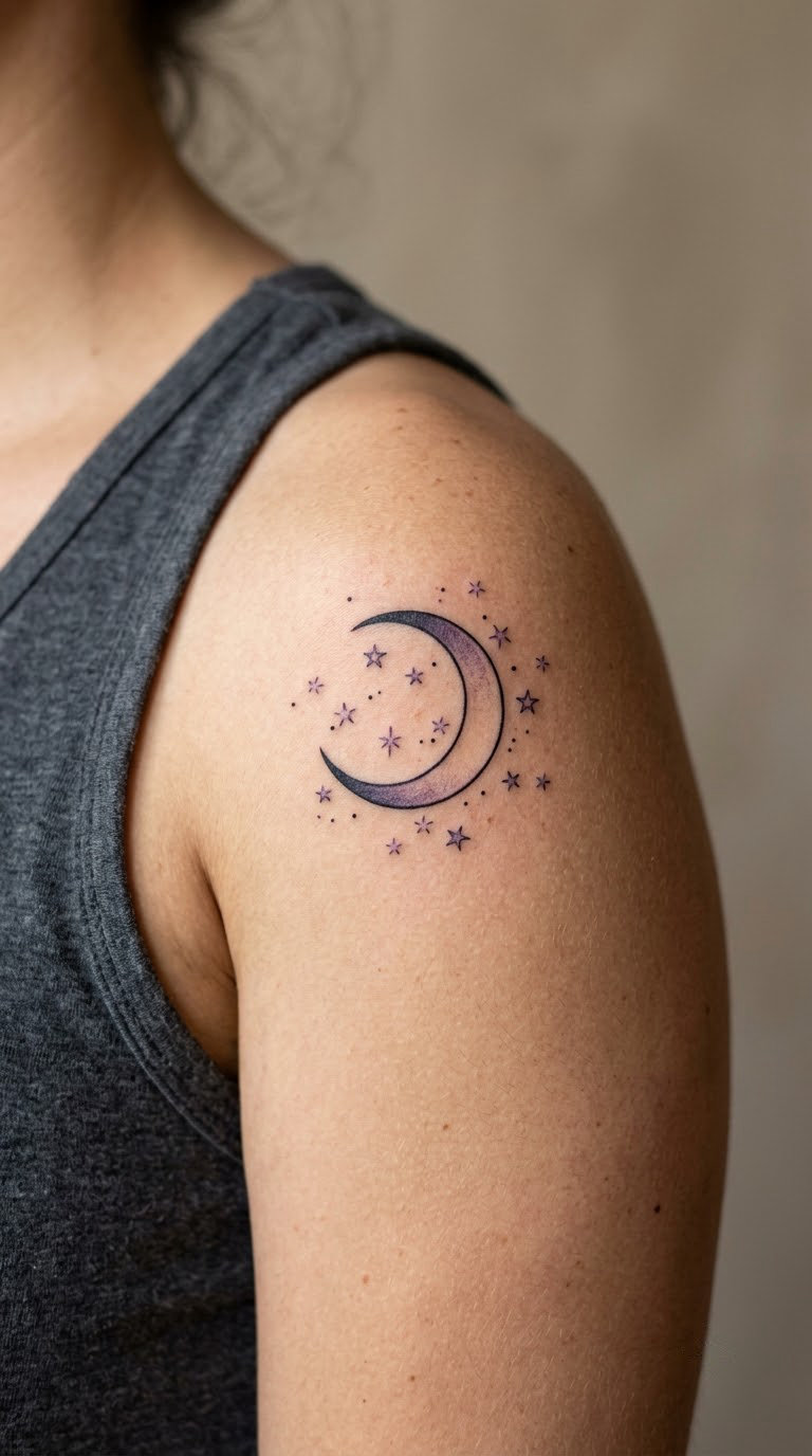 Celestial Moon and Stars