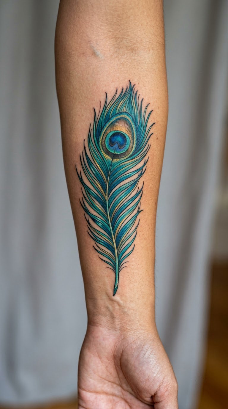 Peacock Feather in Color