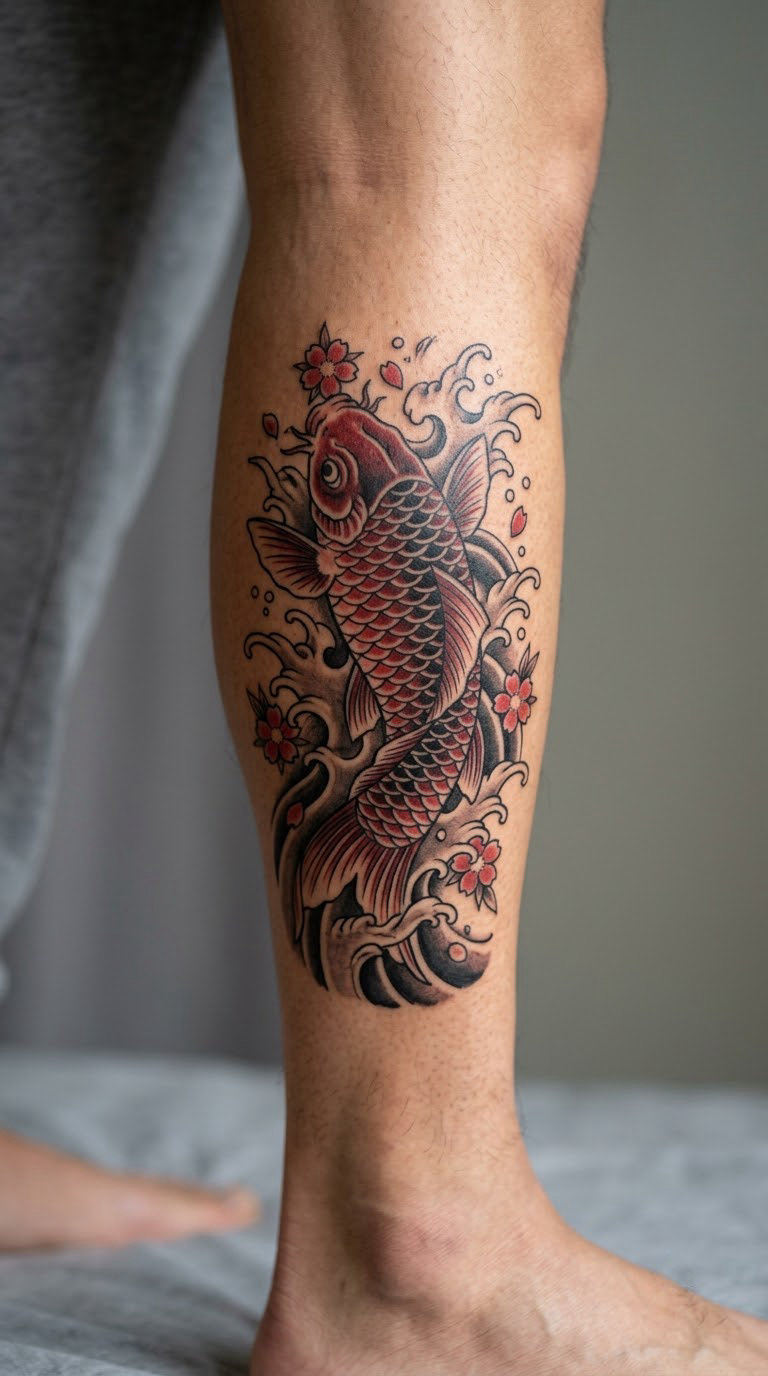 Traditional Koi in Motion