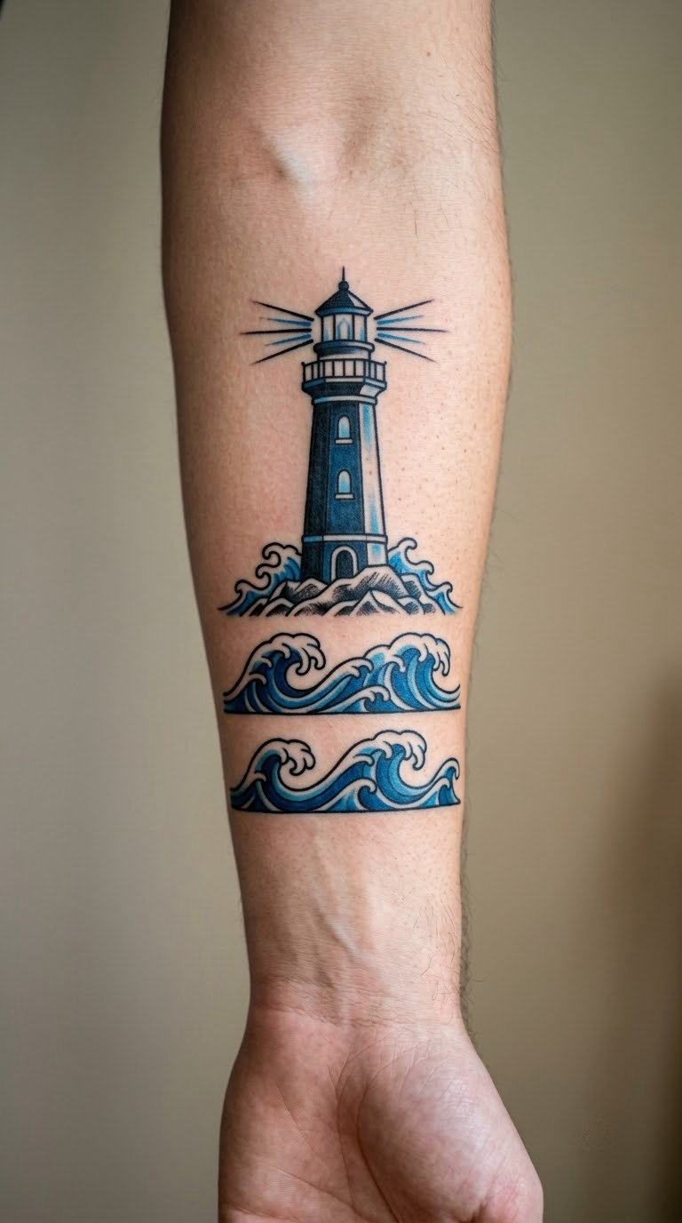 Lighthouse and Breaking Waves