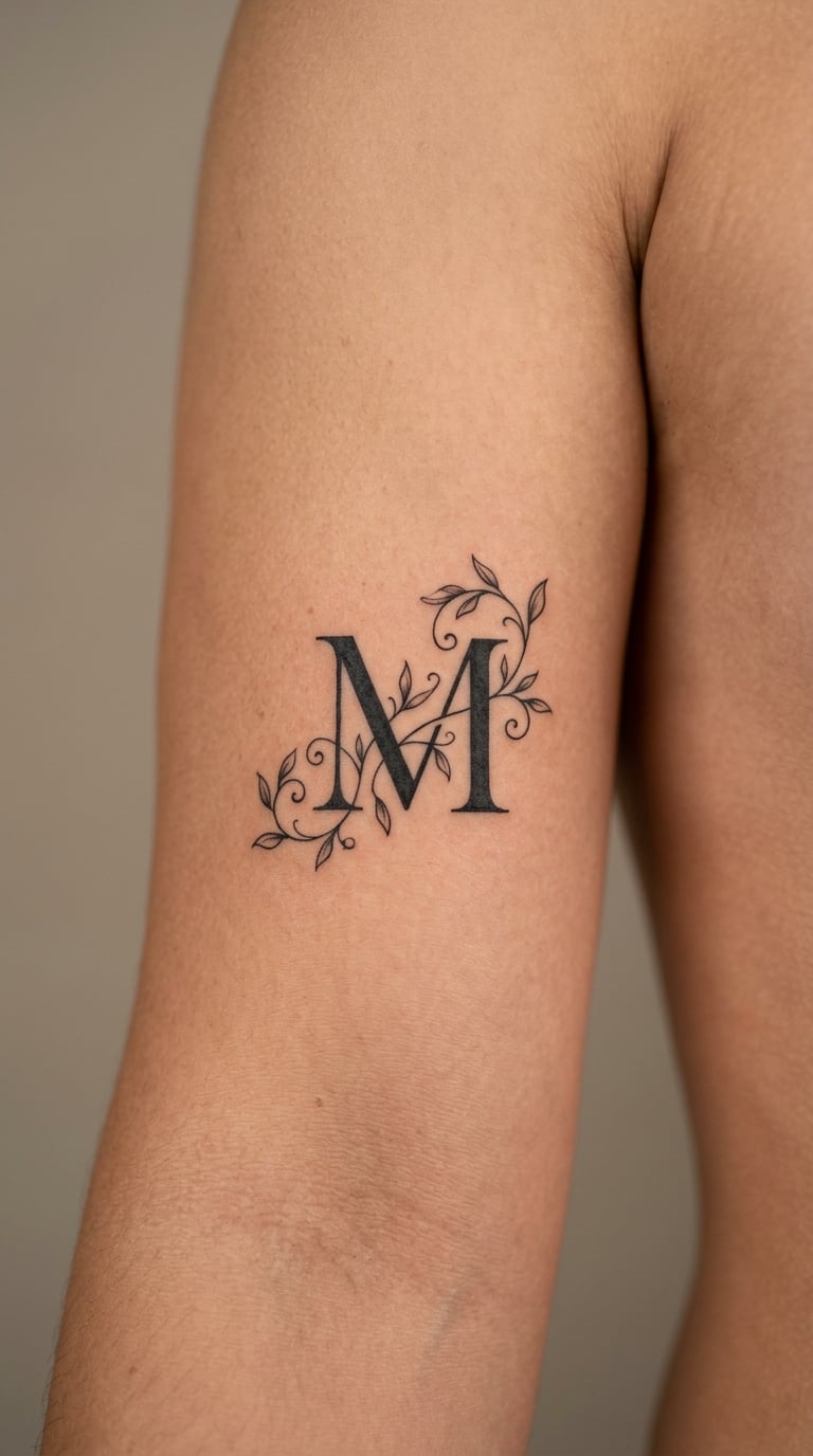 Serif Initial Wrapped by a Vine