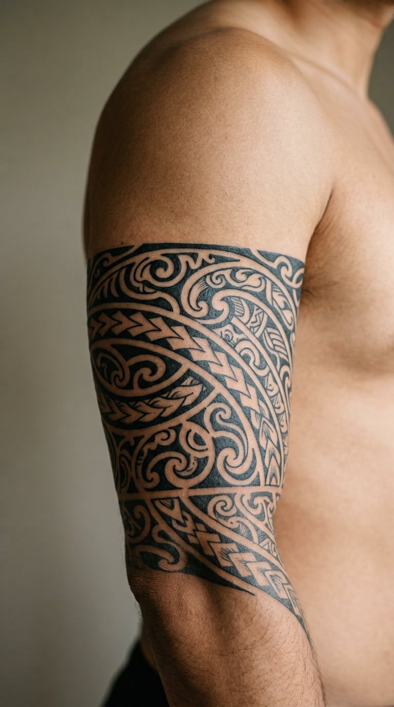 Tribal Band Running From Bicep to Elbow