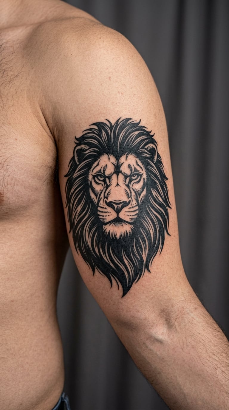 Blackwork Lion Head