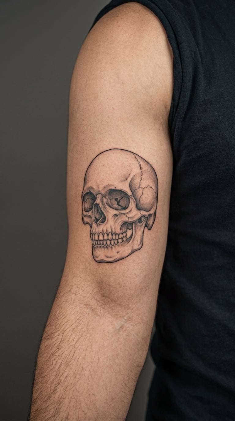 Skull in Black and Grey