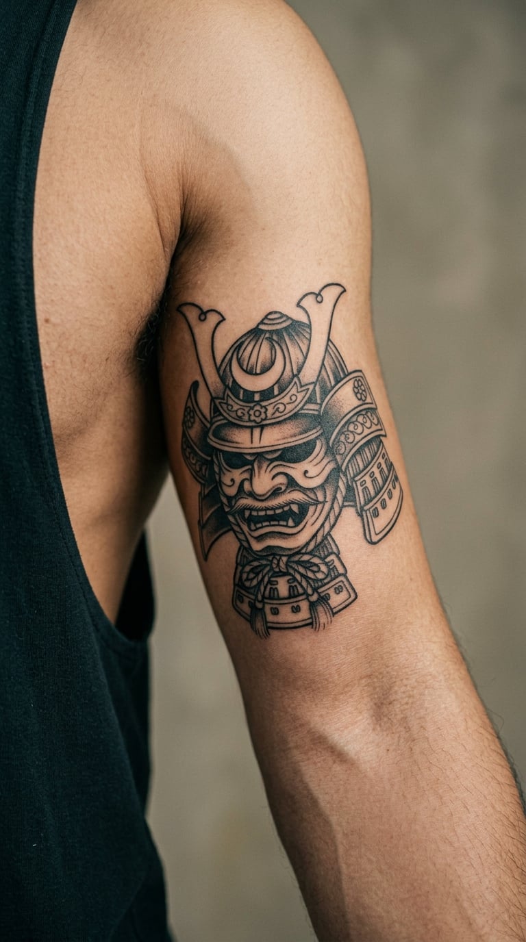 Samurai Mask in Traditional Japanese Style