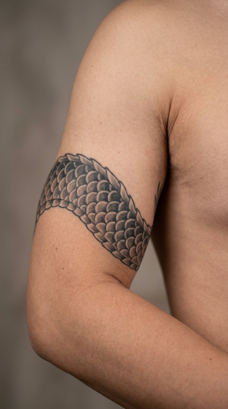 Japanese Dragon Scale Segment Near the Armpit