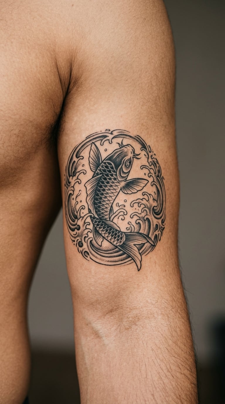 Koi Fish in a Water Ripple