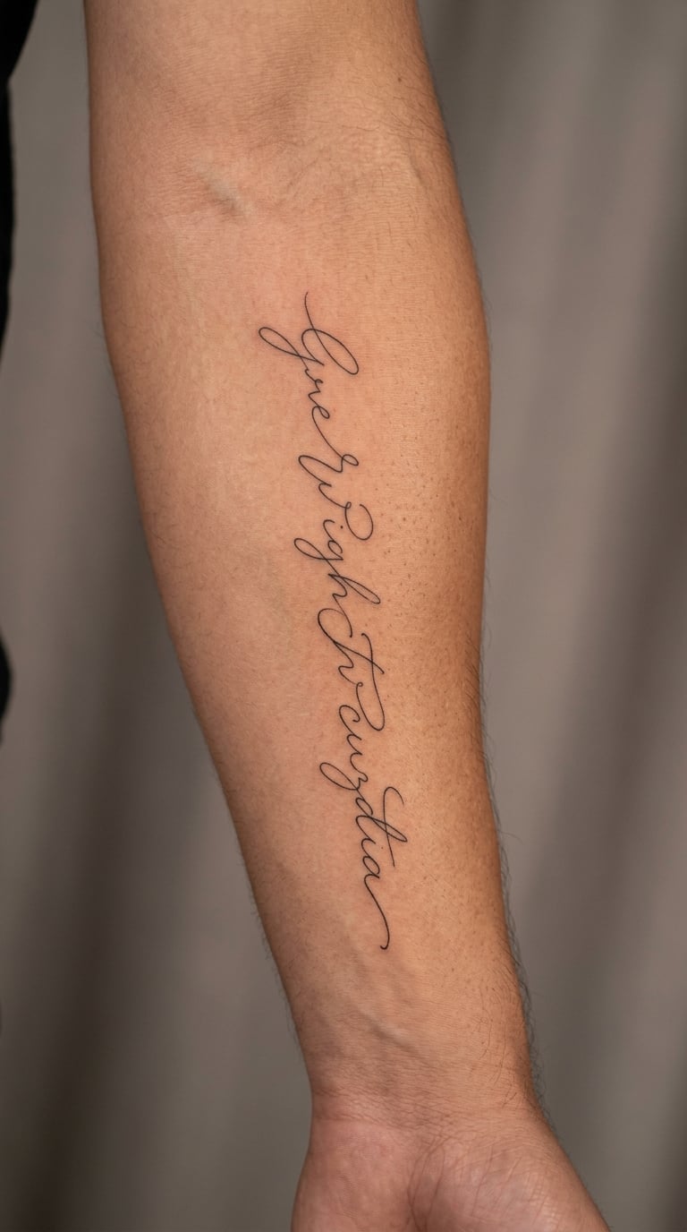 A One-Line Quote in Fine Handwritten Script