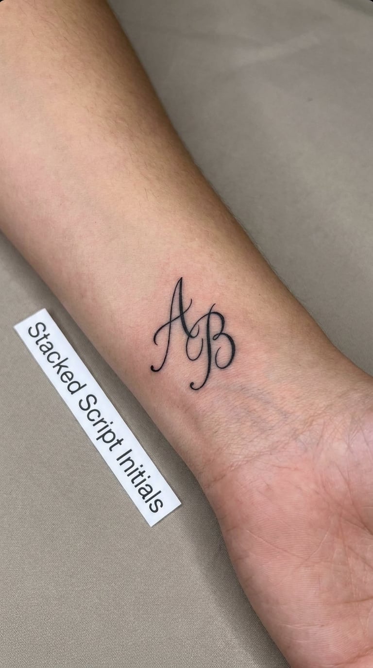 Stacked Script Initials