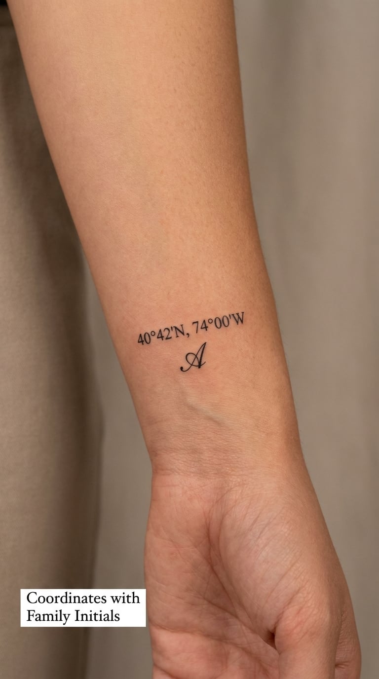 Coordinates with Family Initials
