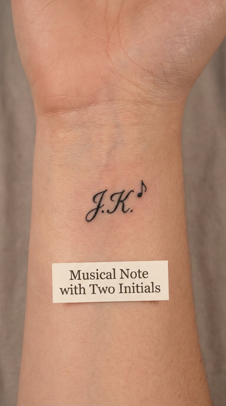 Musical Note with Two Initials