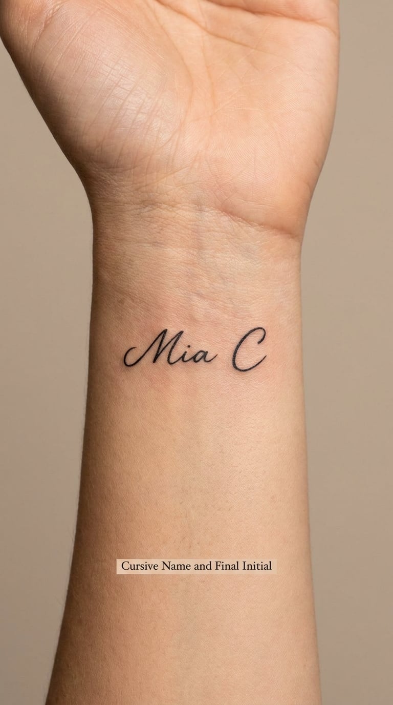 Cursive Name and Final Initial