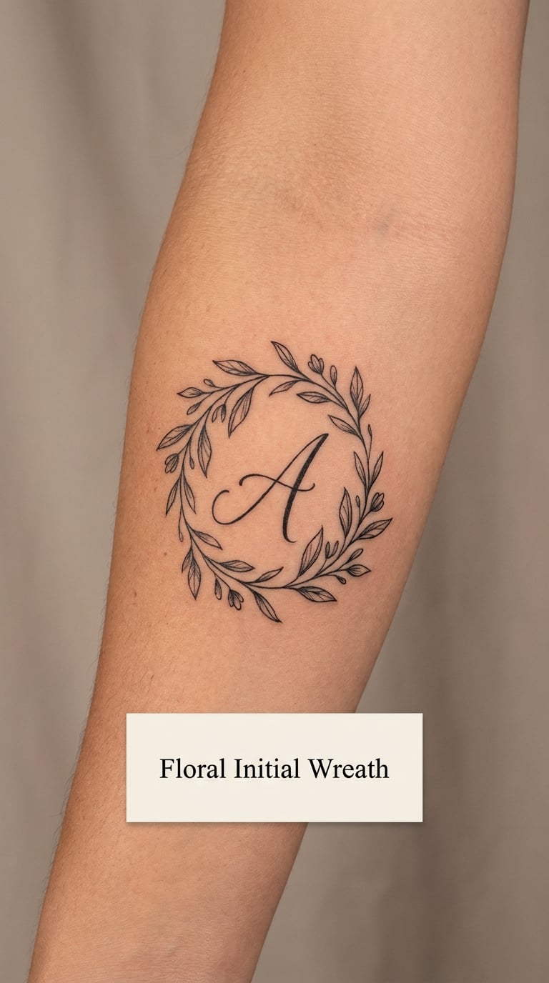 Floral Initial Wreath