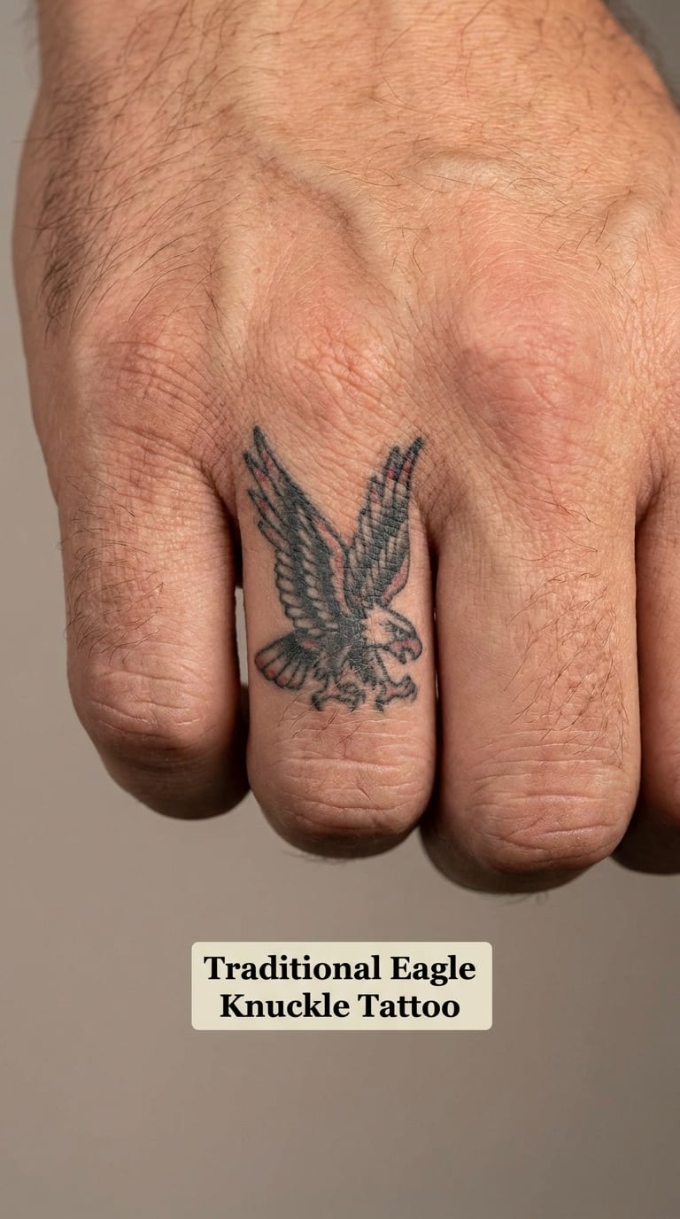 Traditional Eagle Knuckle Tattoo