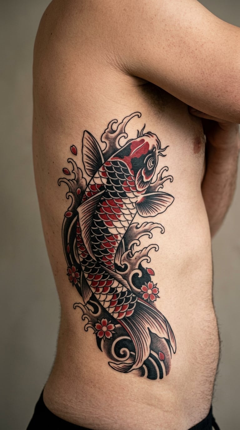 Multi-Colour Showa Koi, a Whole Life in One Fish