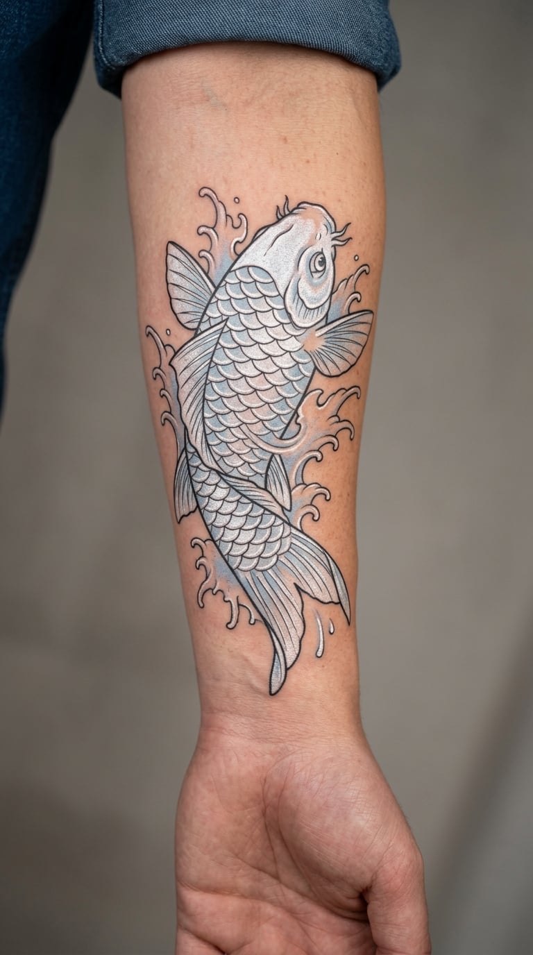 Silver and Platinum Koi for Quiet Business Success