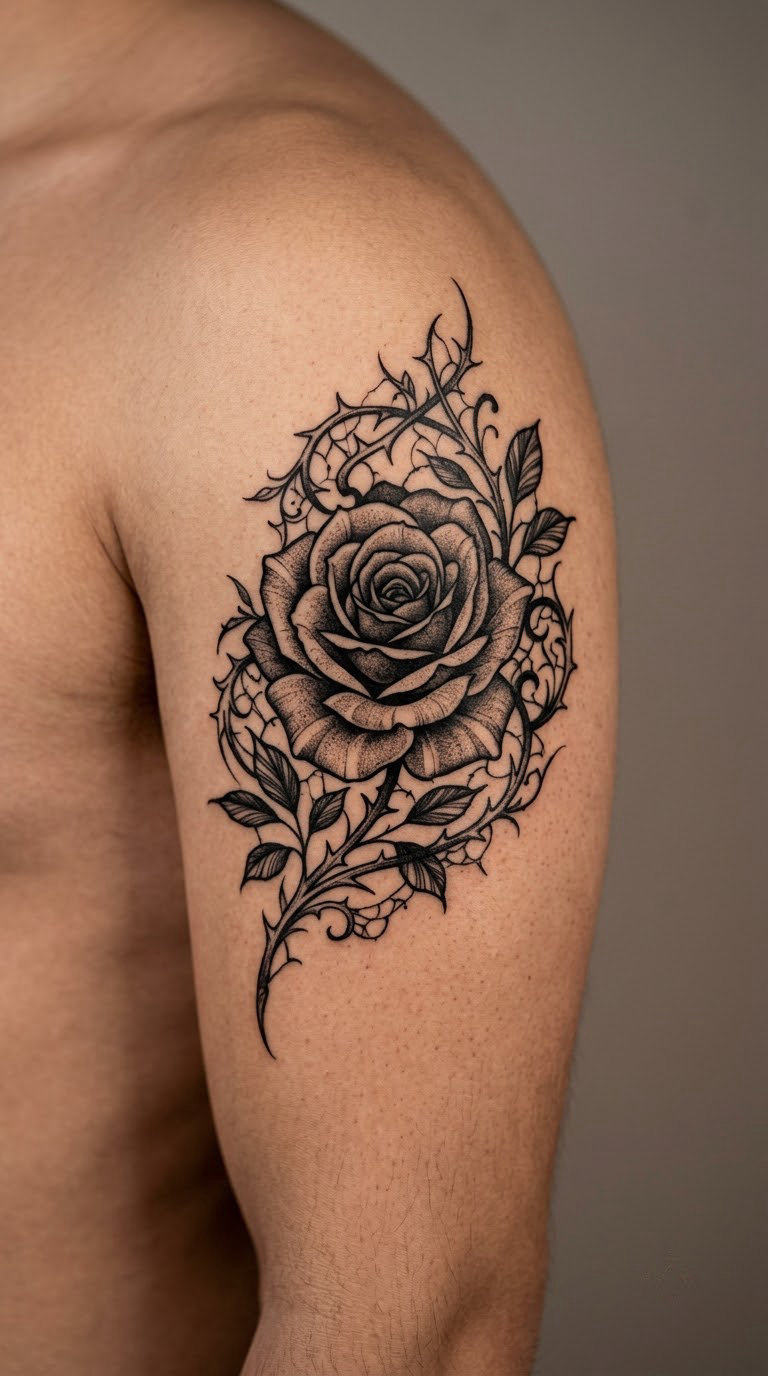 Lace Thorn Rose Design