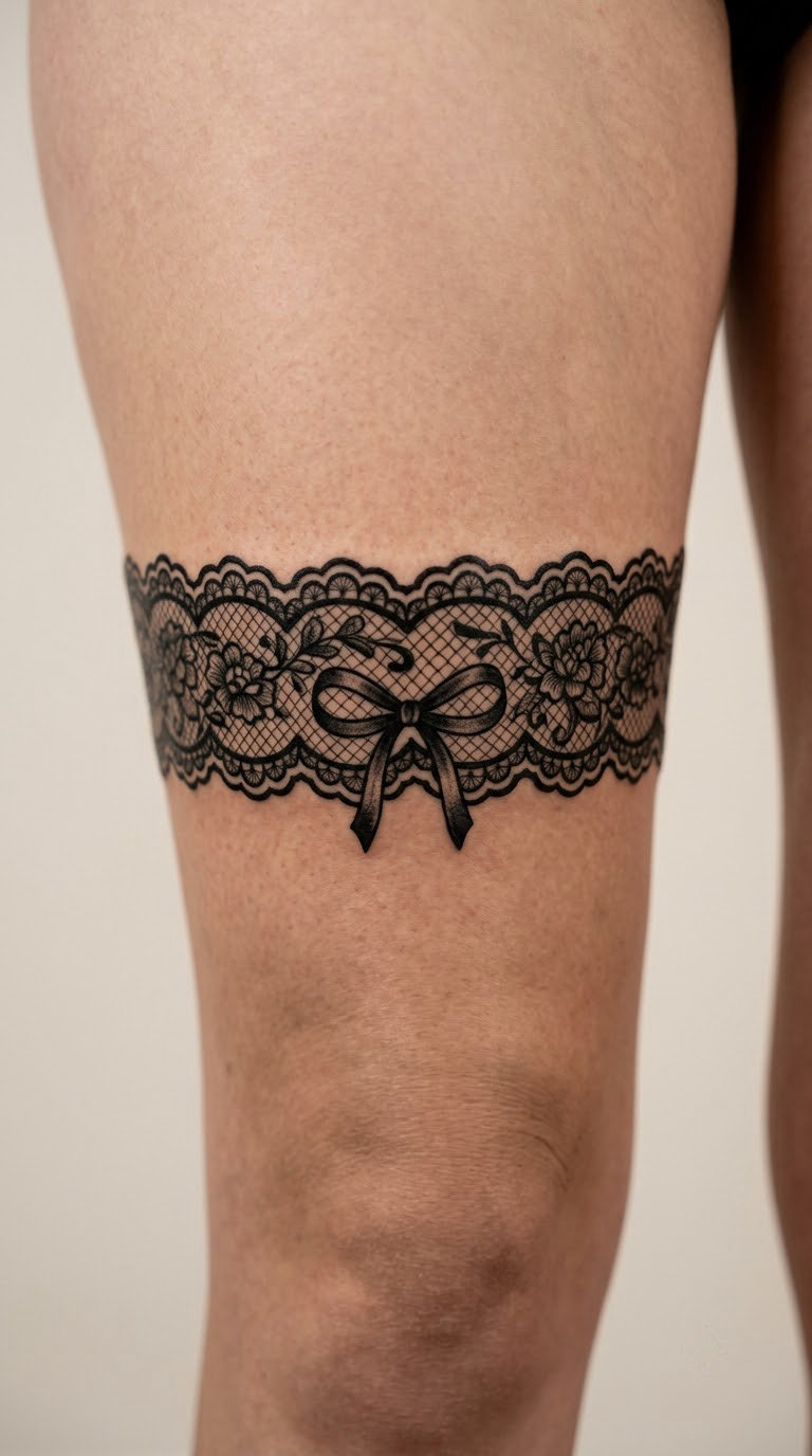 Lace Thigh Garter Outline
