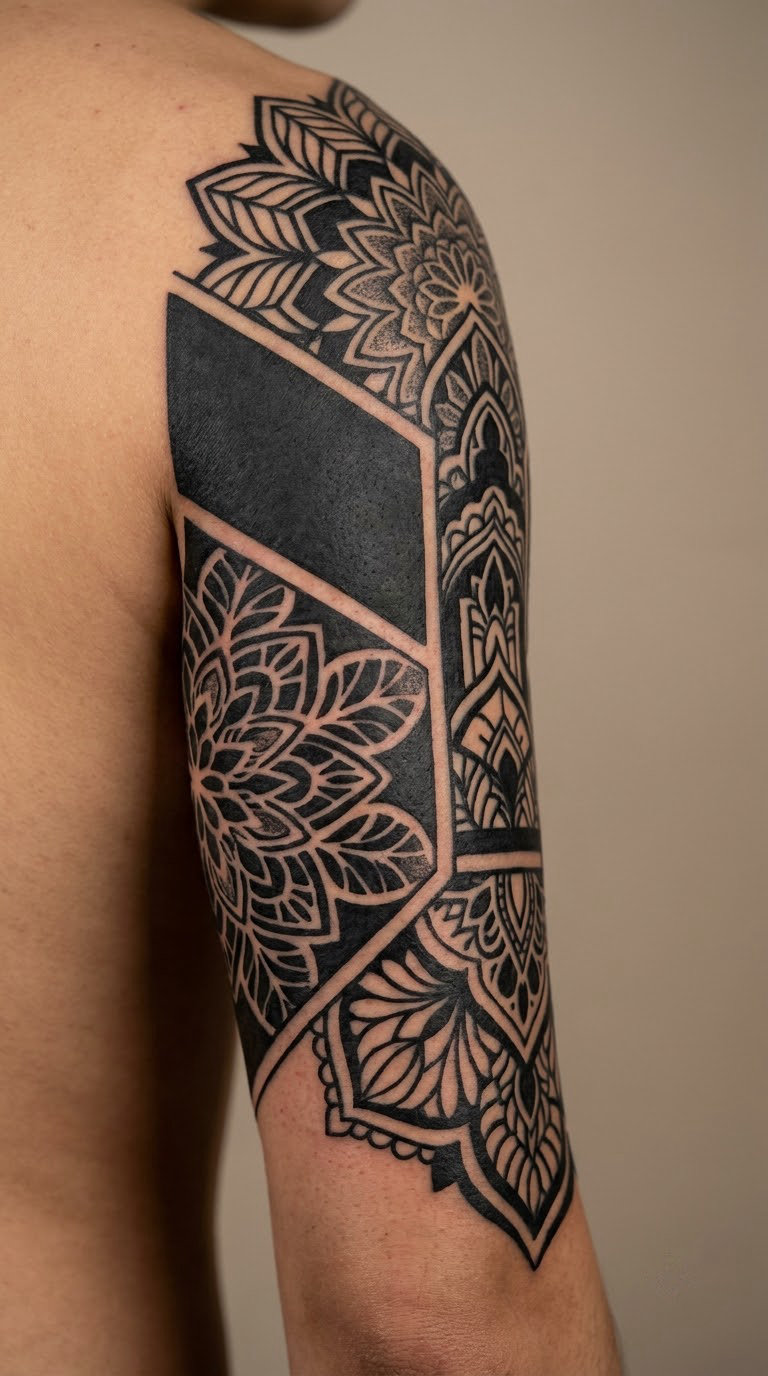 Blackwork Lace Sleeve Accent