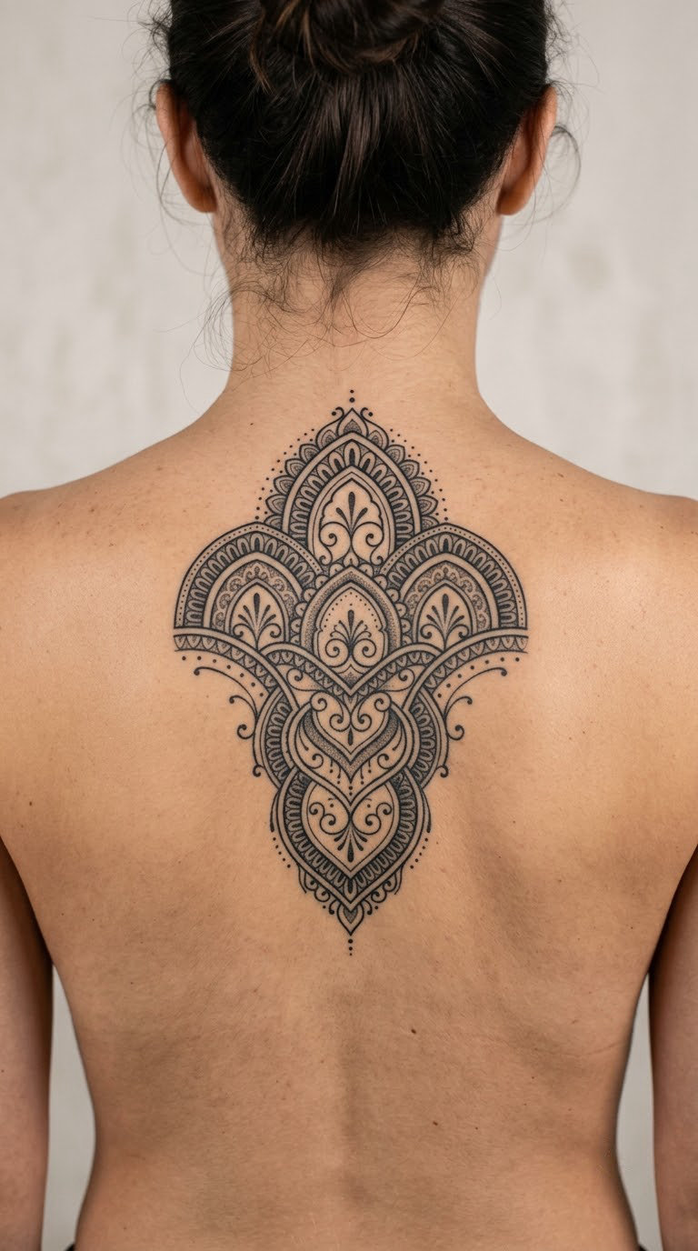 Geometric Lace Back Piece