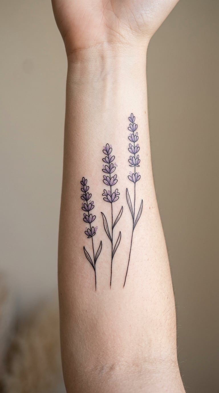 The Three-Stem Bouquet Running Down the Inner Arm