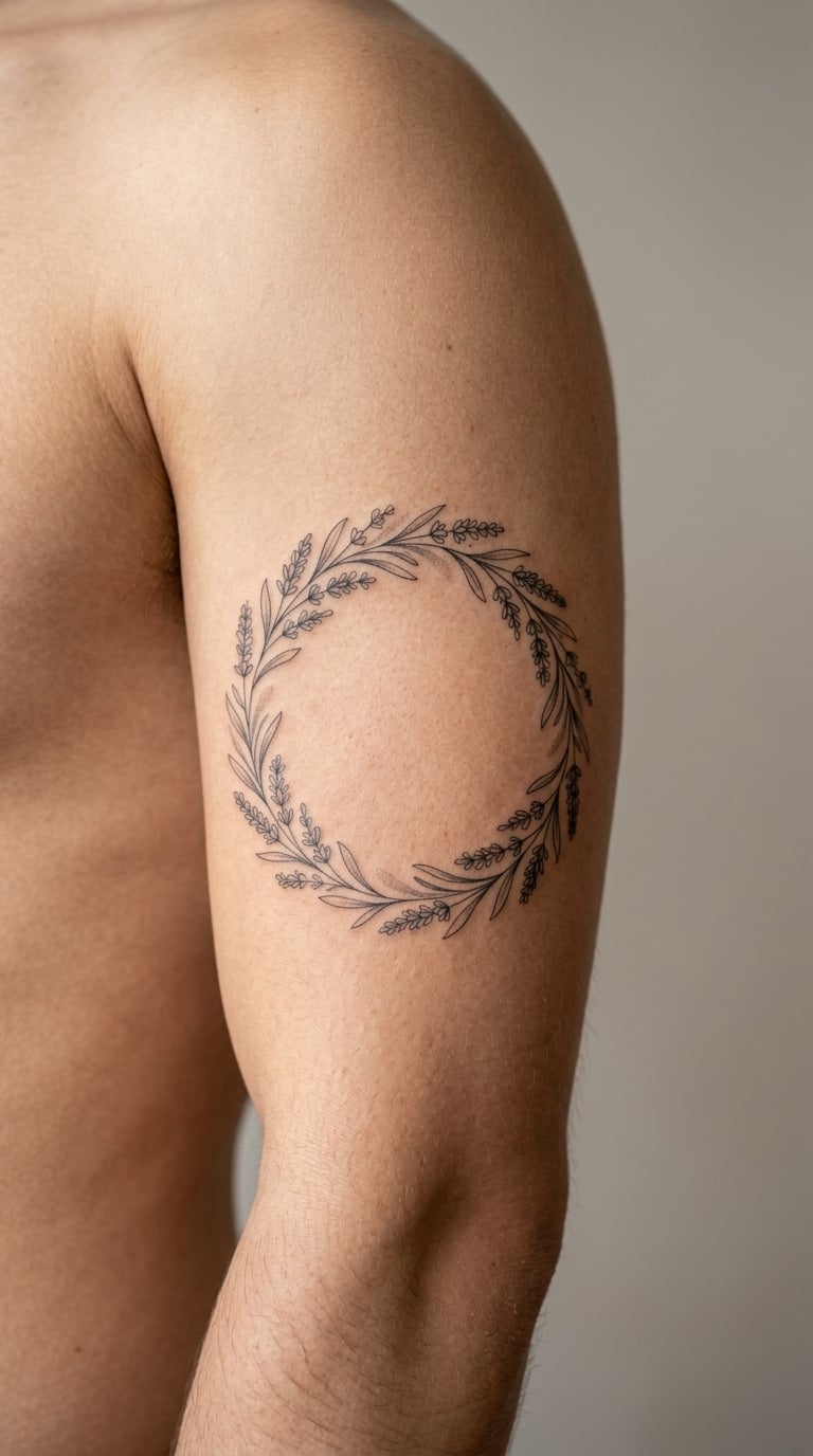 The Botanical Wreath Encircling the Upper Arm