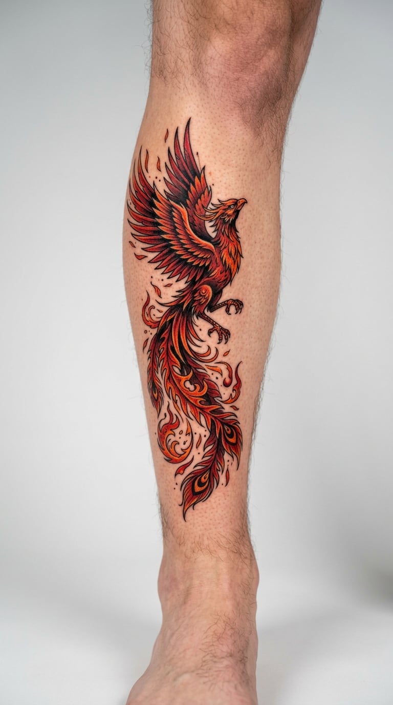 Watercolour Koi and Waves Down the Shin