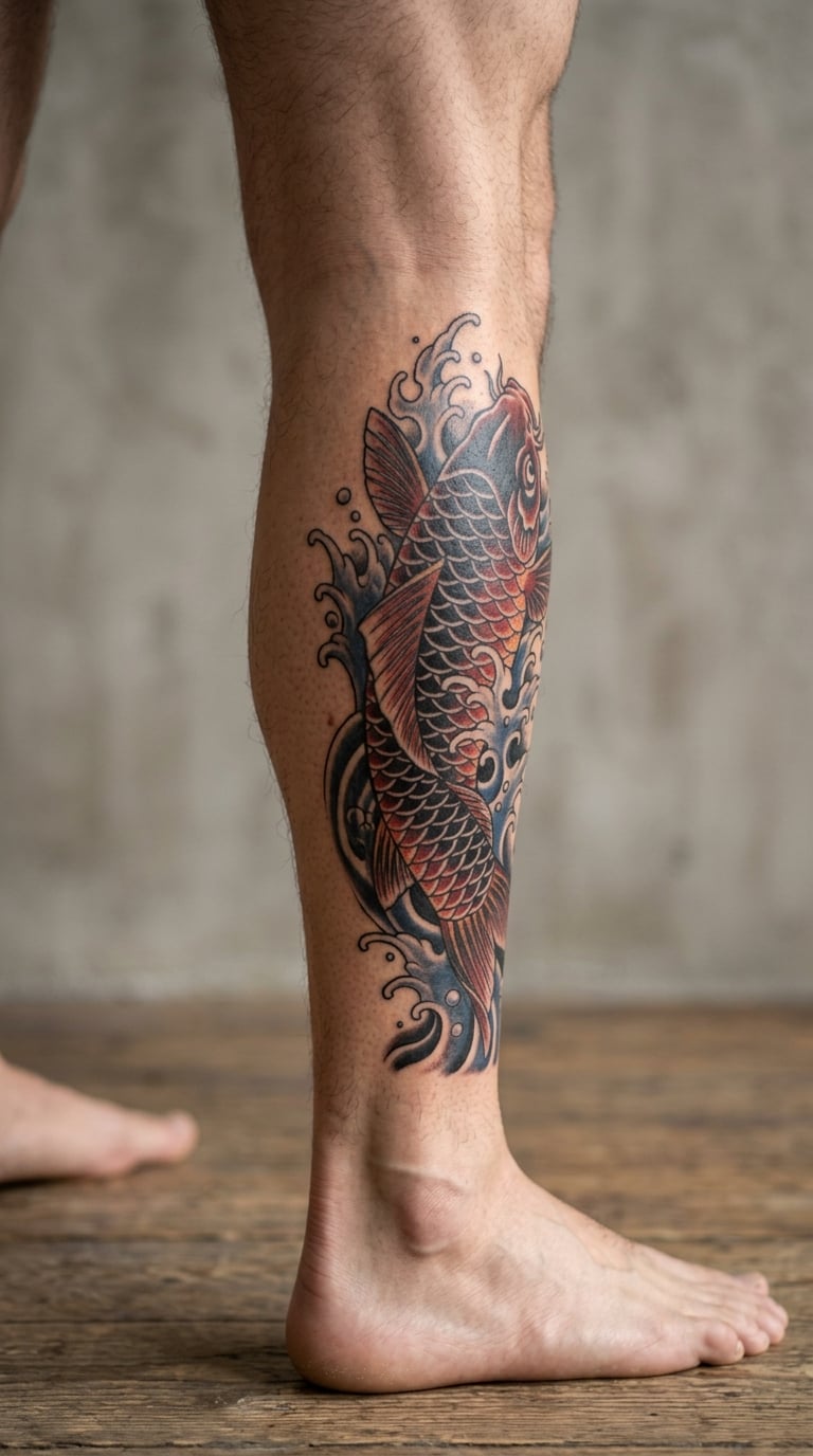 Japanese Dragon Wrapping Thigh to Calf