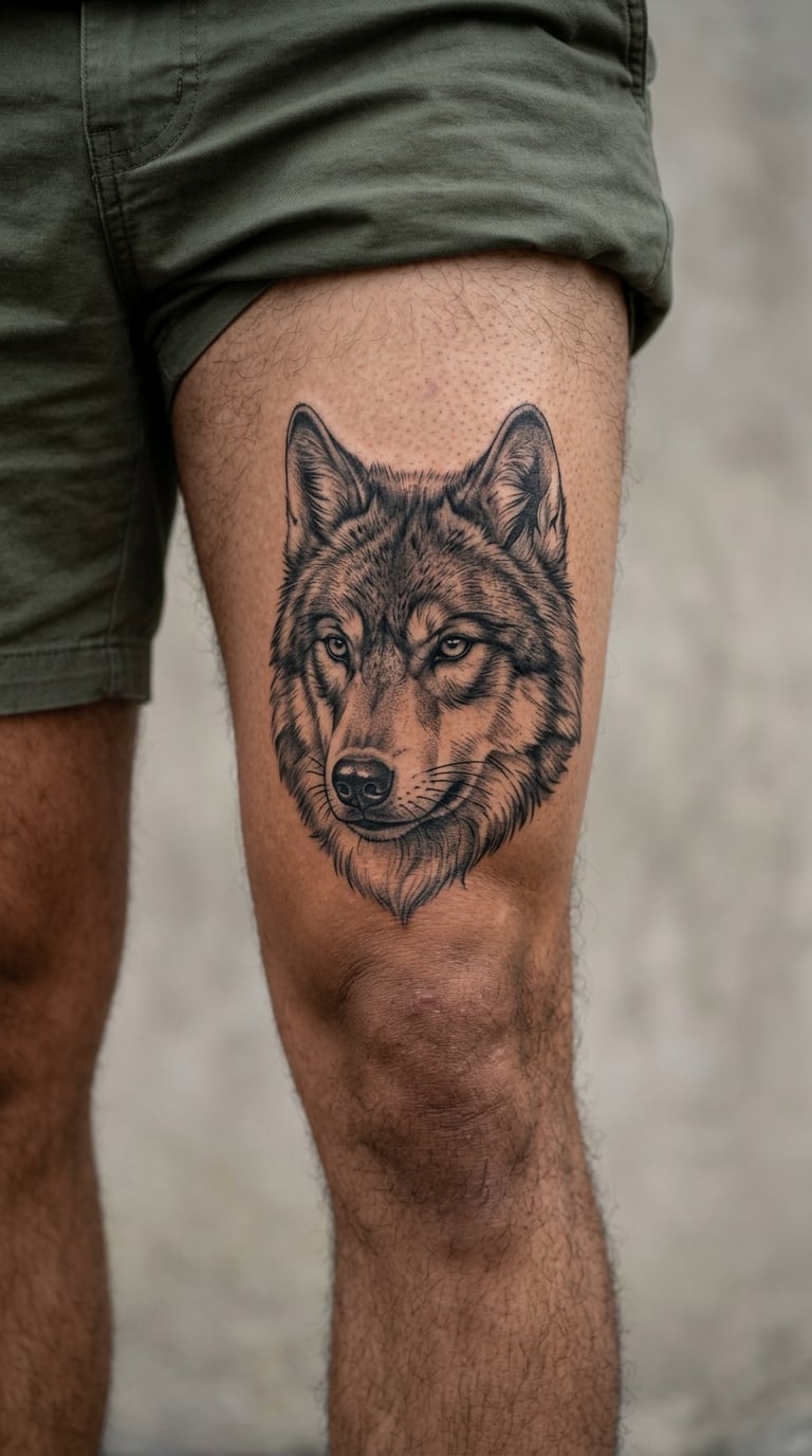 Small Blackwork Thigh Panel With Meaning