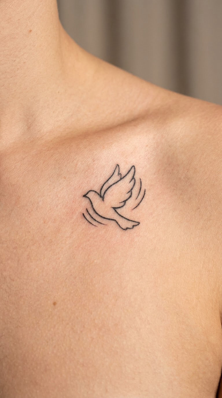 Minimalist Bird in Flight