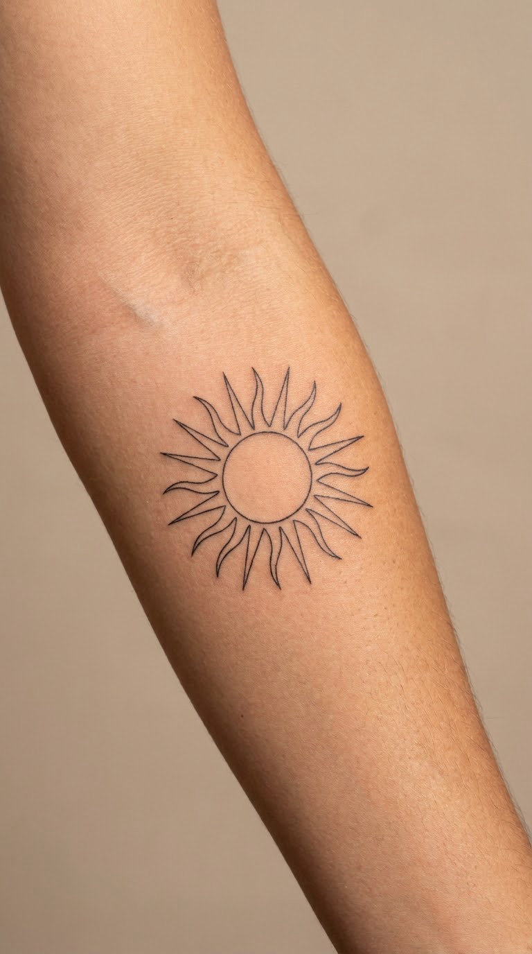 Geometric Sun with Open Rays